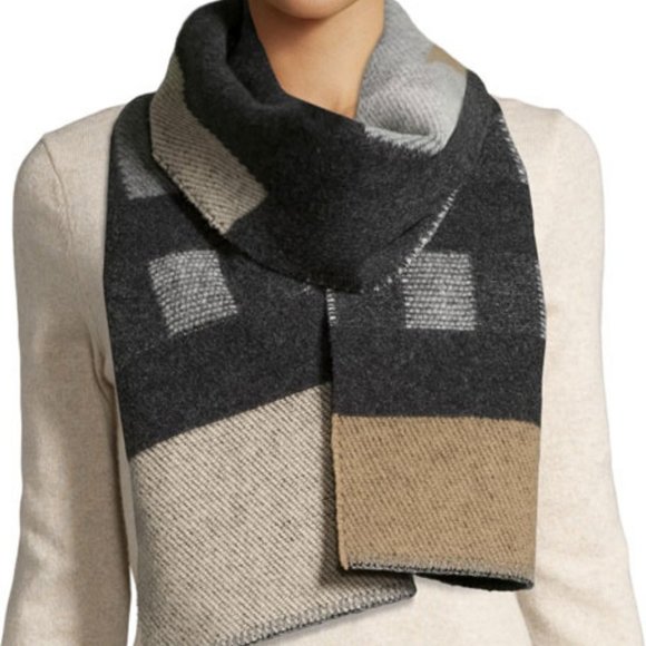 NWT Burberry Wool and Cashmere Color Block Mega Check Blanket Scarf - Picture 5 of 11
